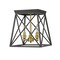 Z-Lite Trestle 3 Light Flush Mount, Matte Black & Olde Brass 447F11-MB-OBR - alternate 3